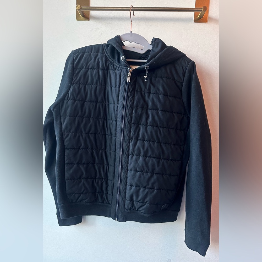 Abercrombie & Fitch Quilted Hoodie Jacket Black, Size L | 515